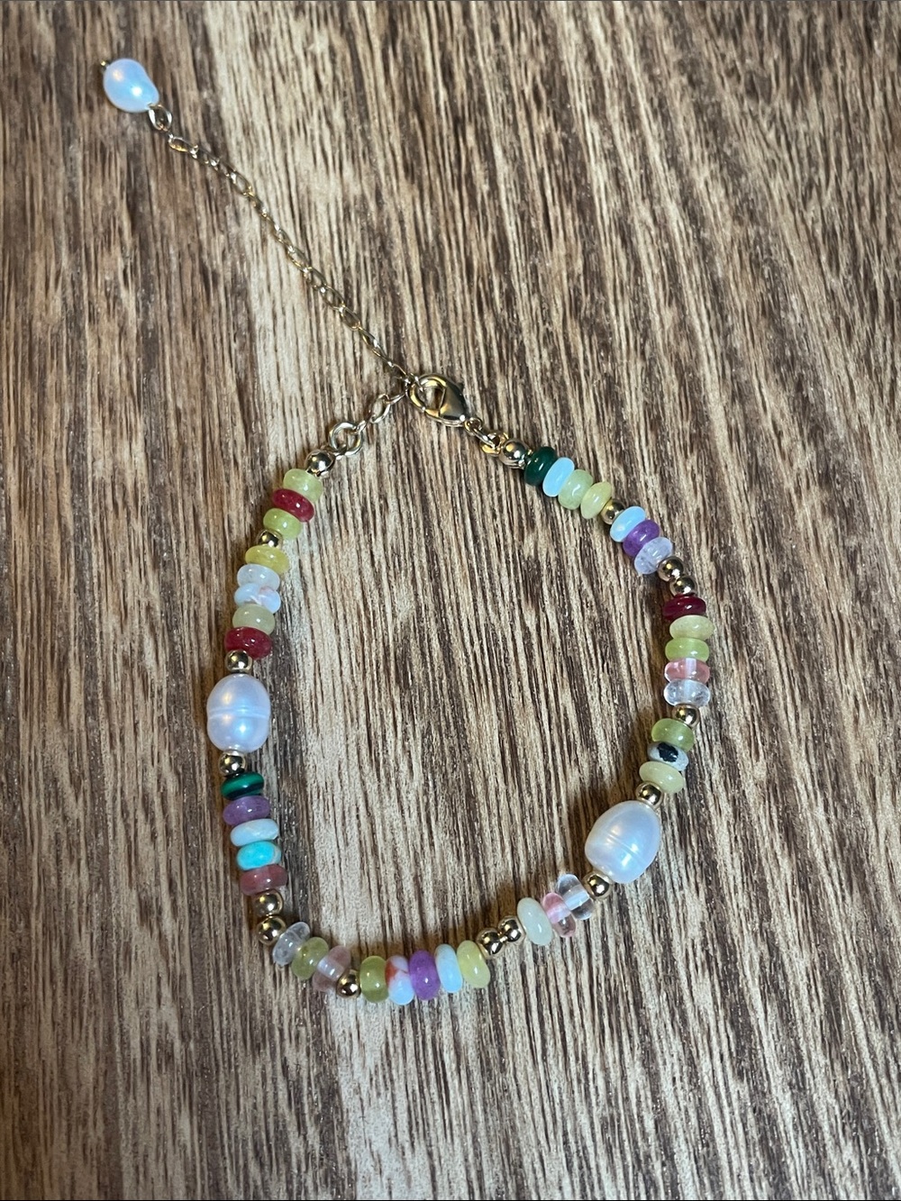 Colorful Beads and Pearls Bracelet